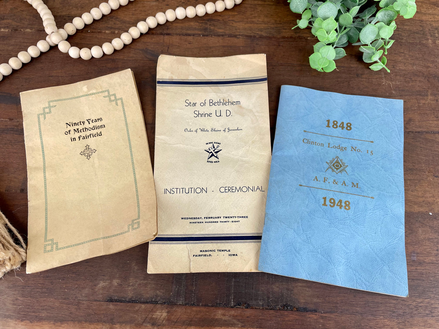 Vintage Paper Ephemera from Fairfield, Iowa