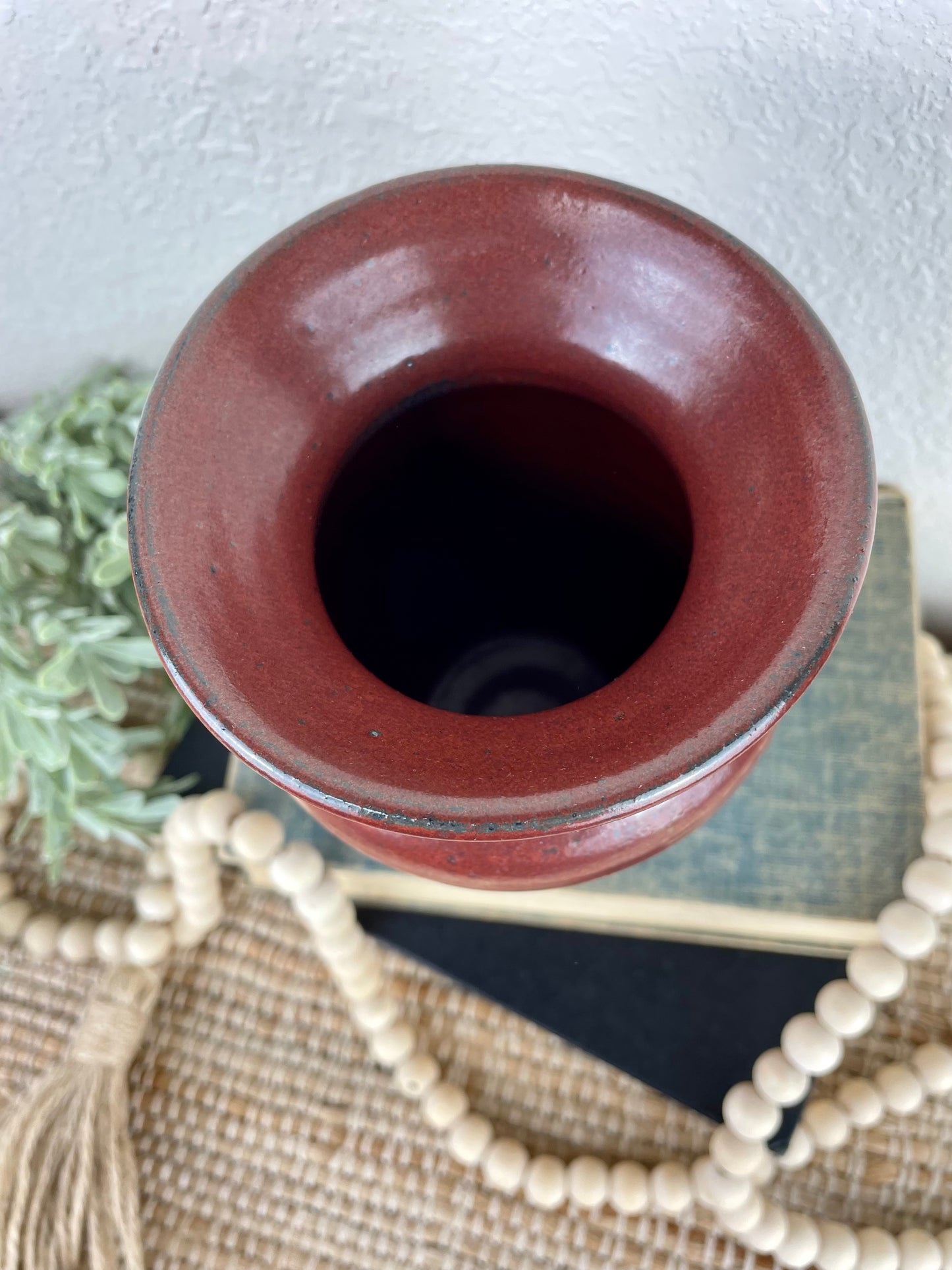 Handmade Rustic Orange Pottery Vase