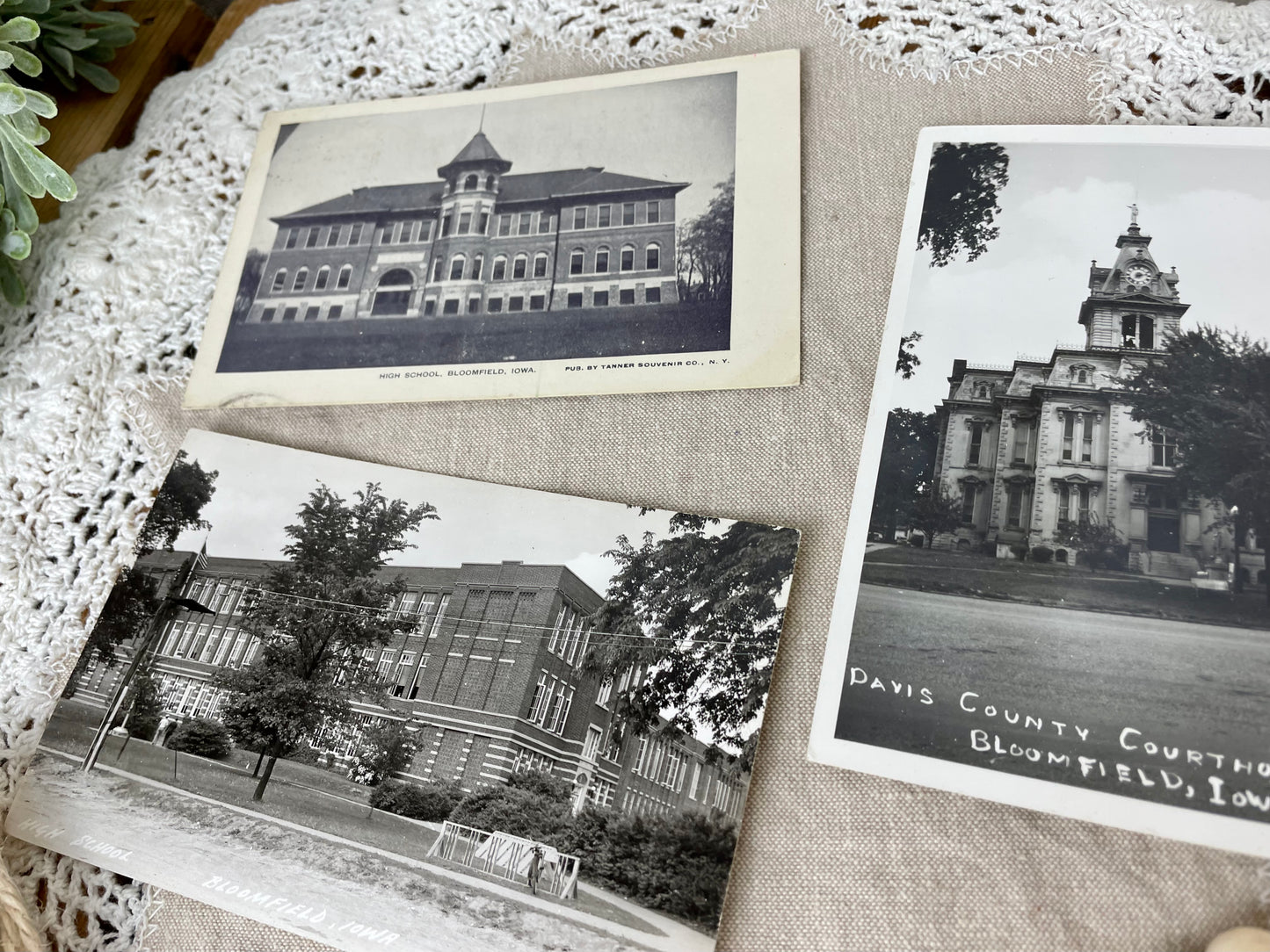 Set of 3 Vintage Postcards from Bloomfield, Iowa