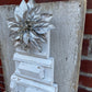 Handmade Reclaimed Wood Salvage Christmas Tree with Silver Flower