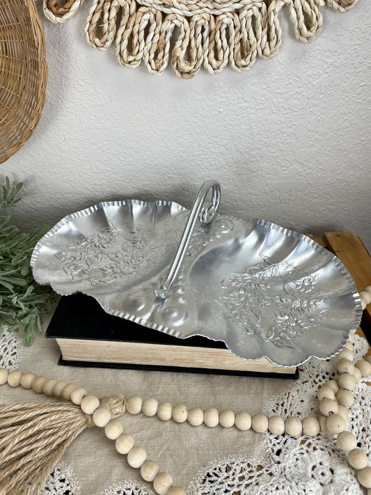 Vintage Mid-Century Hammered Aluminum Tray