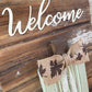 Handmade Barn Wood Light Sage “Welcome” Pumpkin Sign