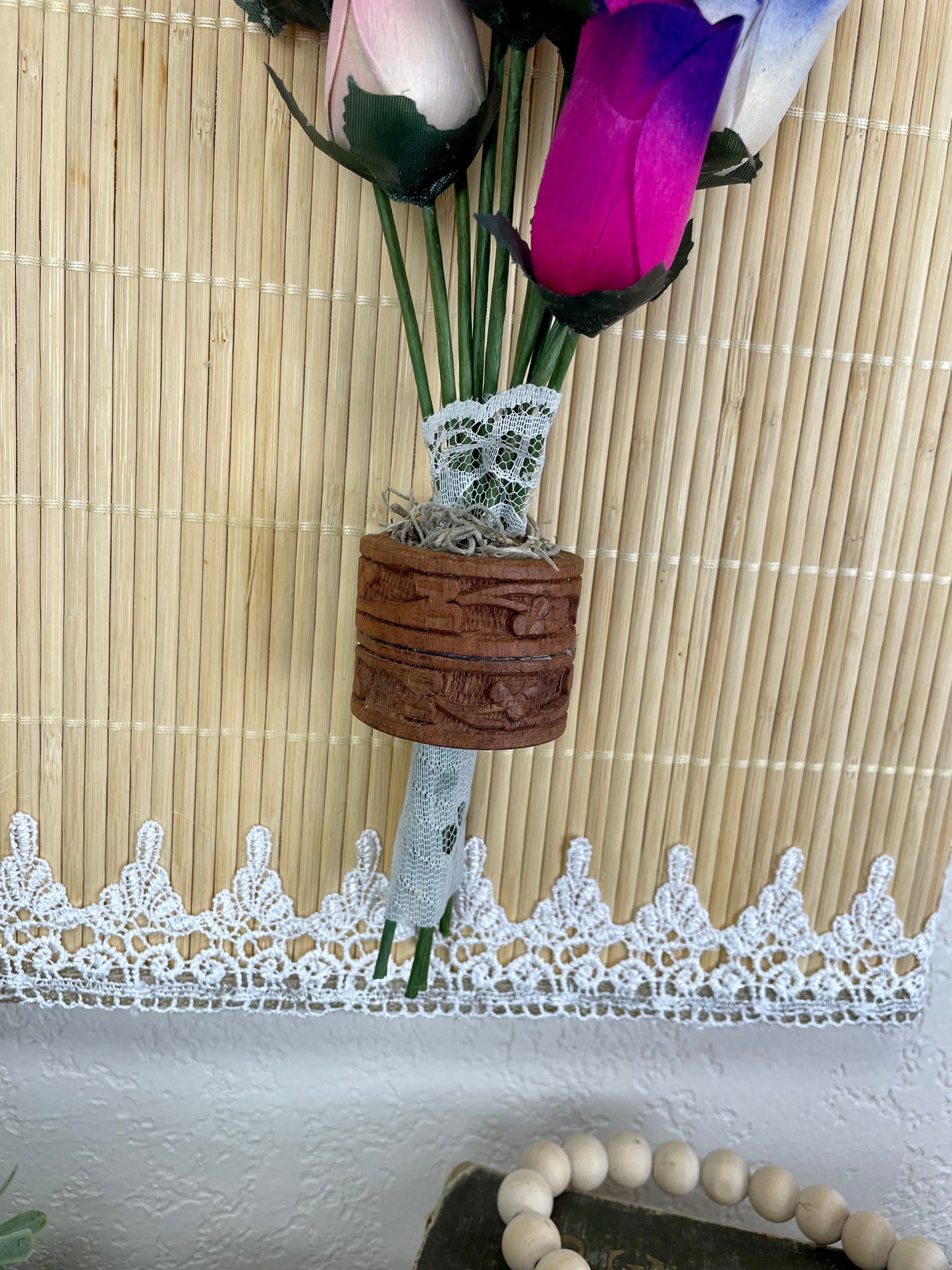 Handmade Wooden Rose Wall Hanging