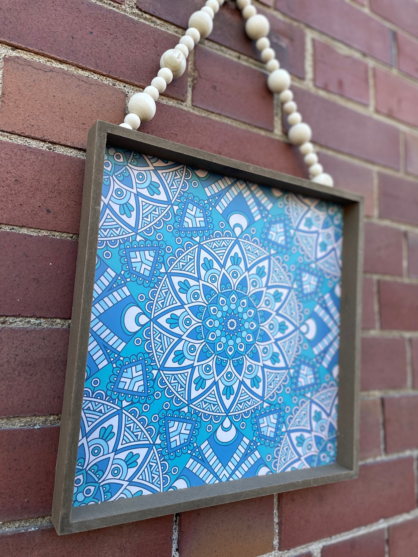 Boho Mandala Wall Art with Beaded Hanger