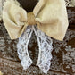 Handmade Barn Wood Pumpkin with Lace Pattern
