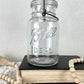 Vintage Clear Ball Jar with Glass Lid