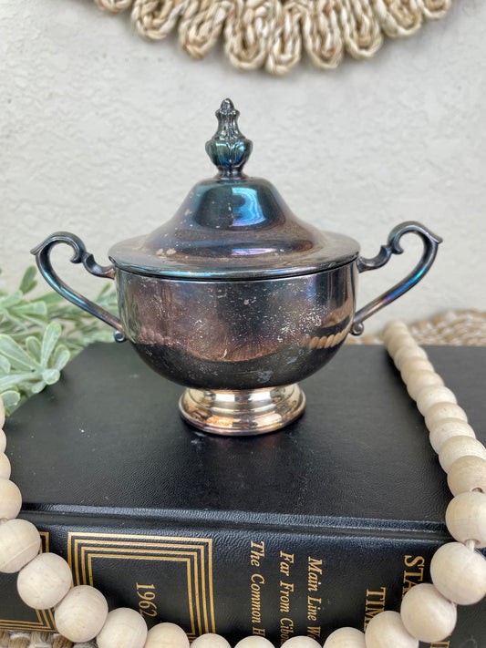 Vintage Silver Sugar Dish with Lid