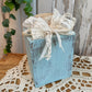 Small Blue Reclaimed Wood Block Pumpkin