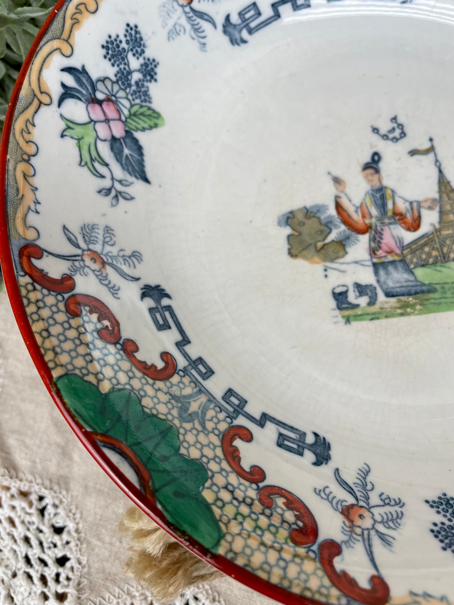 Vintage Hand Painted Asian Porcelain Bowl