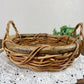 Vintage Chunky Wicker Tray with Handles