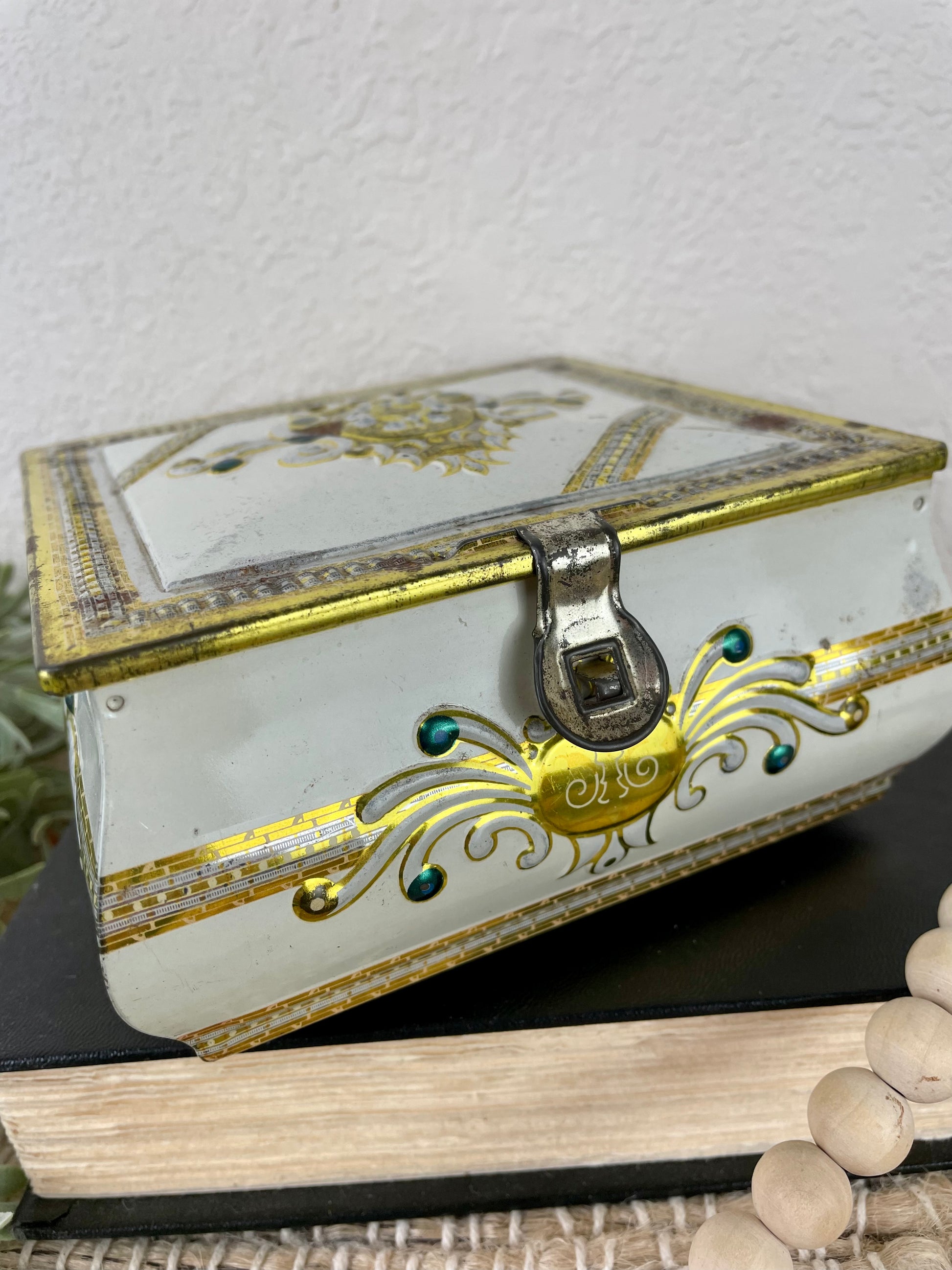Vintage Boho Tin Trinket Box Hanna Banana Creations