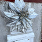 Handmade Reclaimed Wood Salvage Christmas Tree with Silver Flower