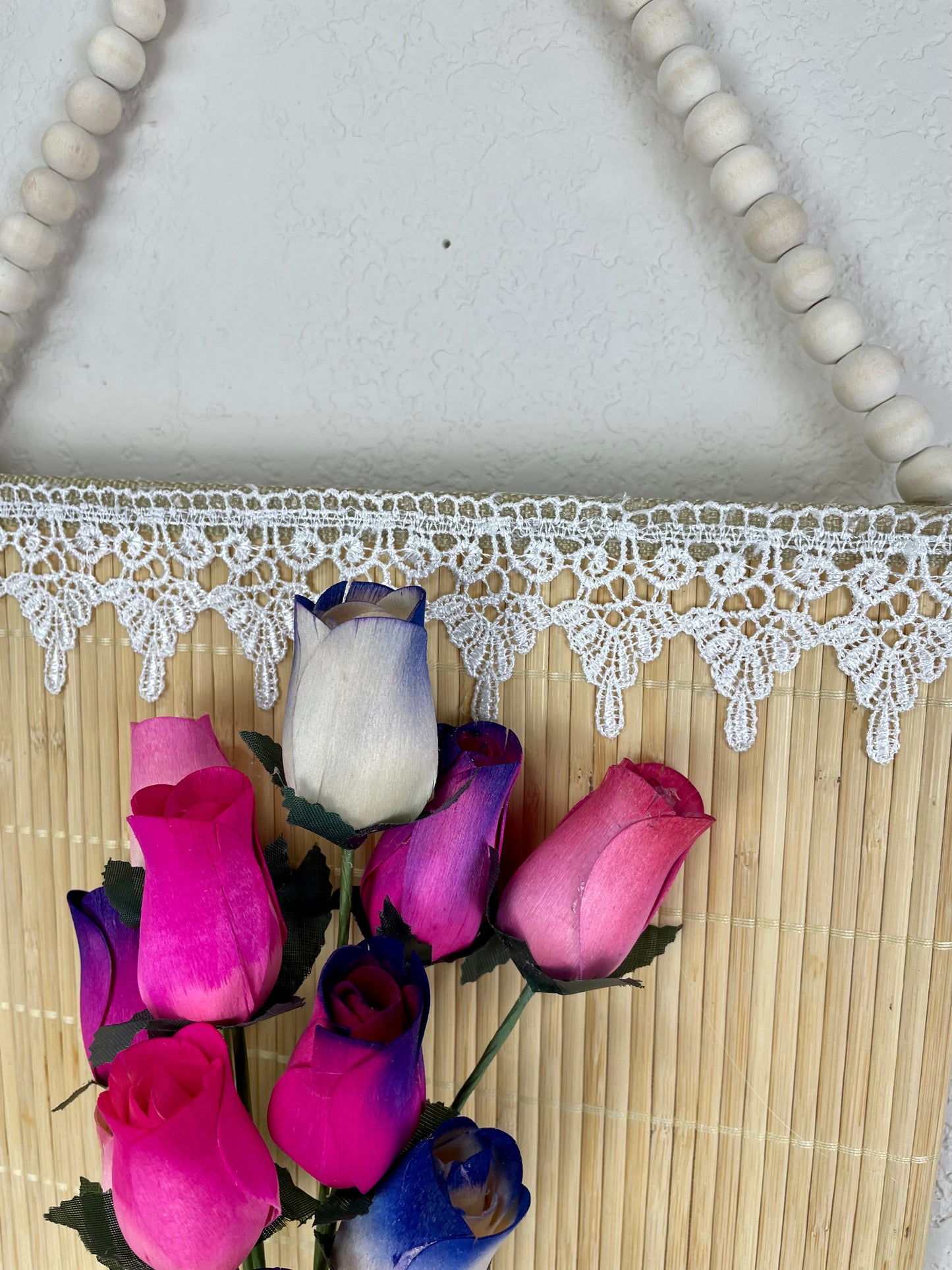 Handmade Wooden Rose Wall Hanging