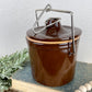 Vintage Brown Cheese Crock with Lid