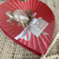 Vintage Valentine Candy Box with White Rose