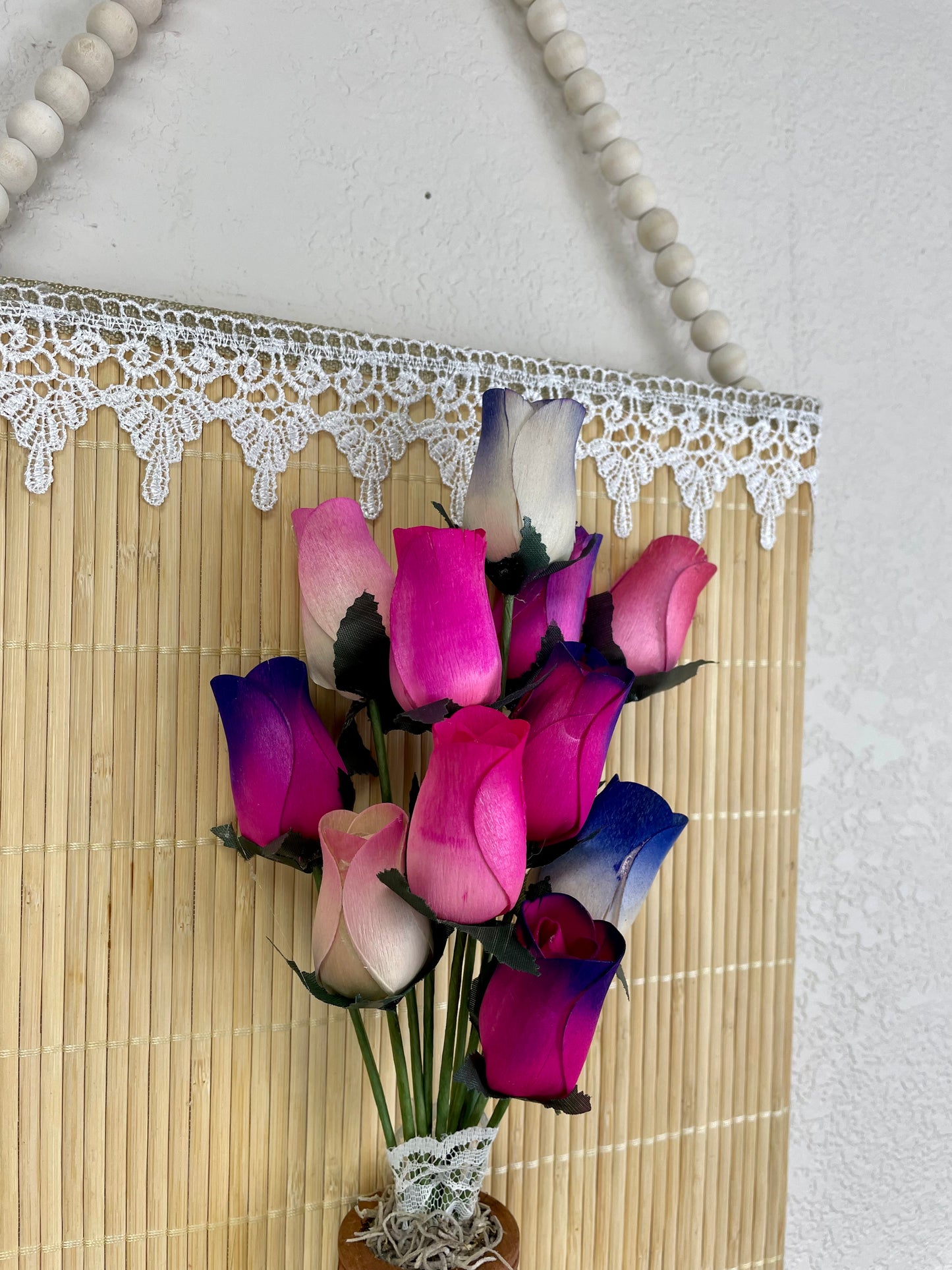 Handmade Wooden Rose Wall Hanging