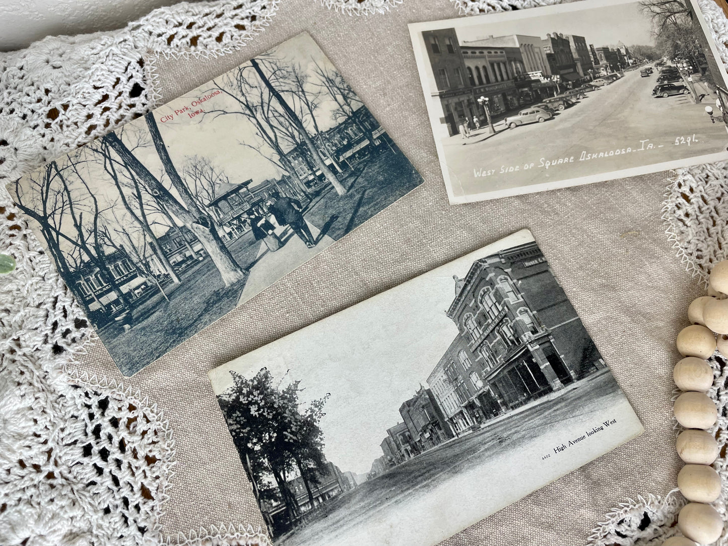 Set of 3 Vintage Postcards from Oskaloosa, Iowa