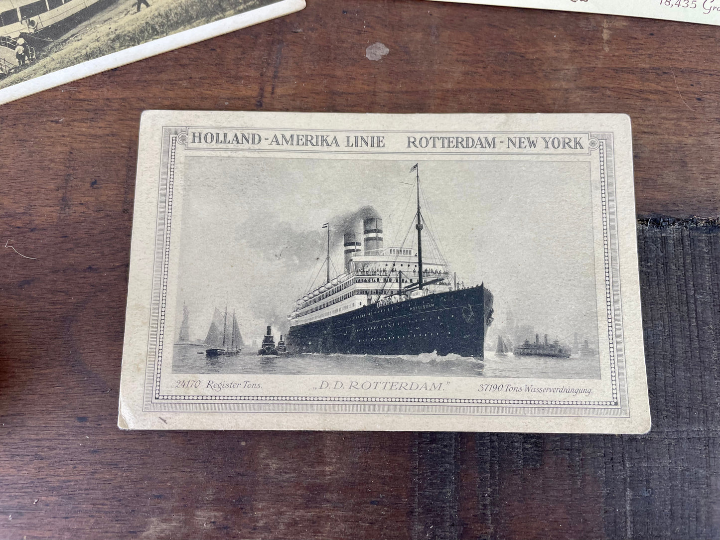 Set of 3 Vintage Ship Postcards