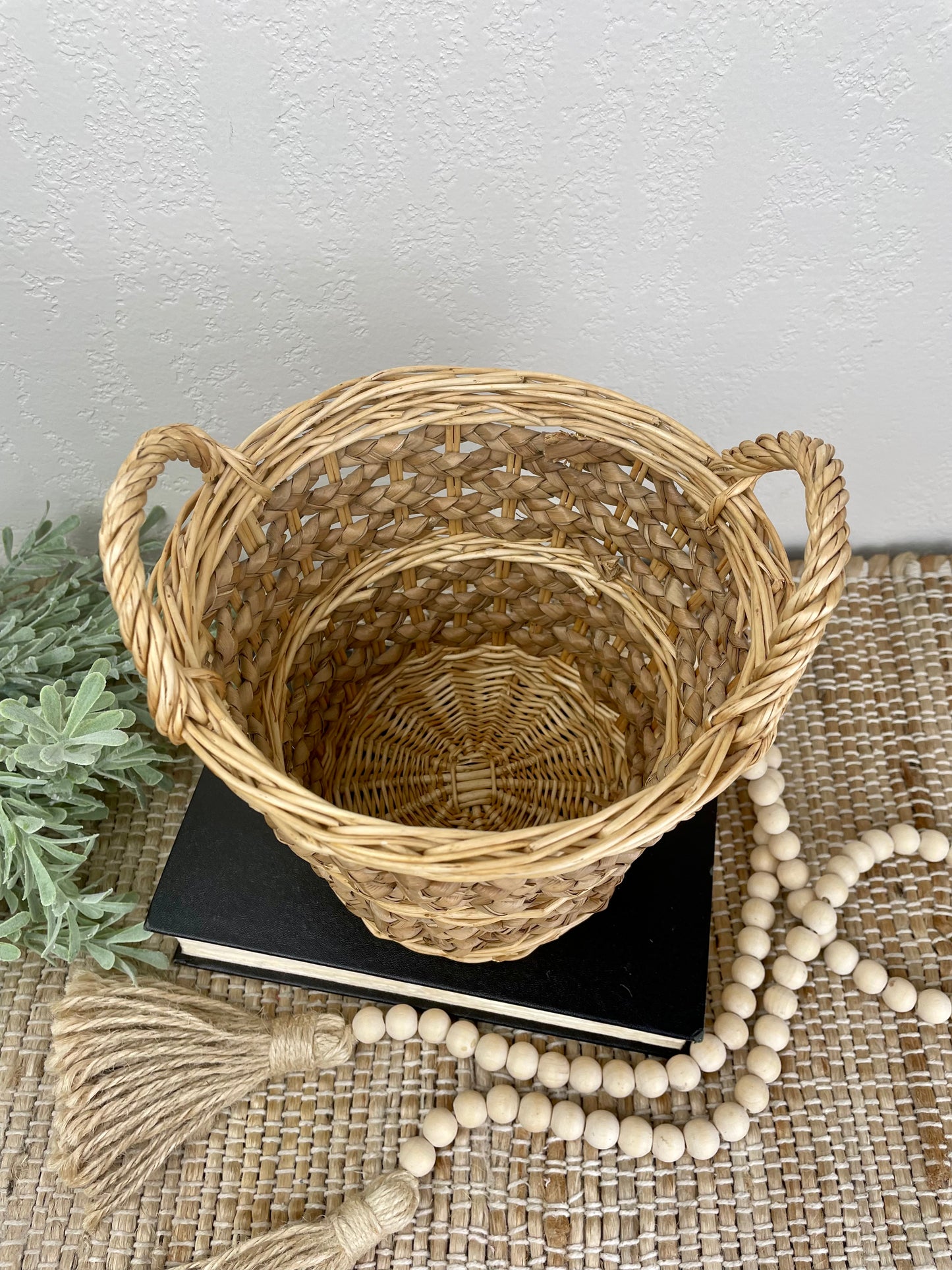 Vintage Planter Basket with Handles