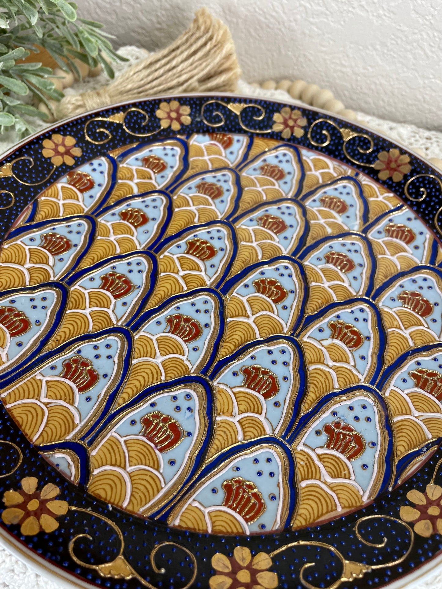 Hand Painted Boho Decorative Plate