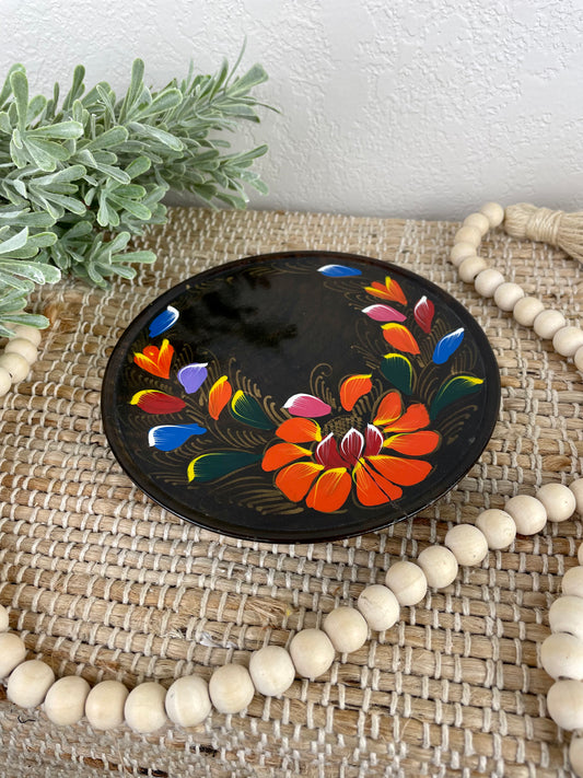 Vintage Boho Hand Painted Wooden Tray