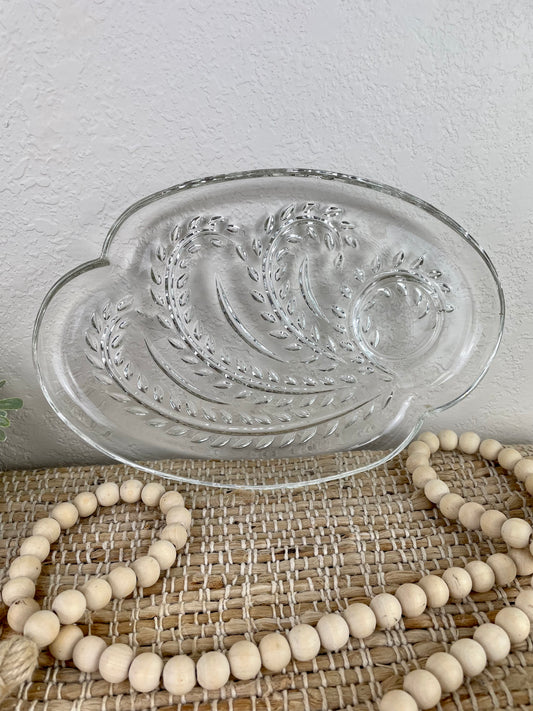 Vintage Federal Glass Homestead Snack Plate