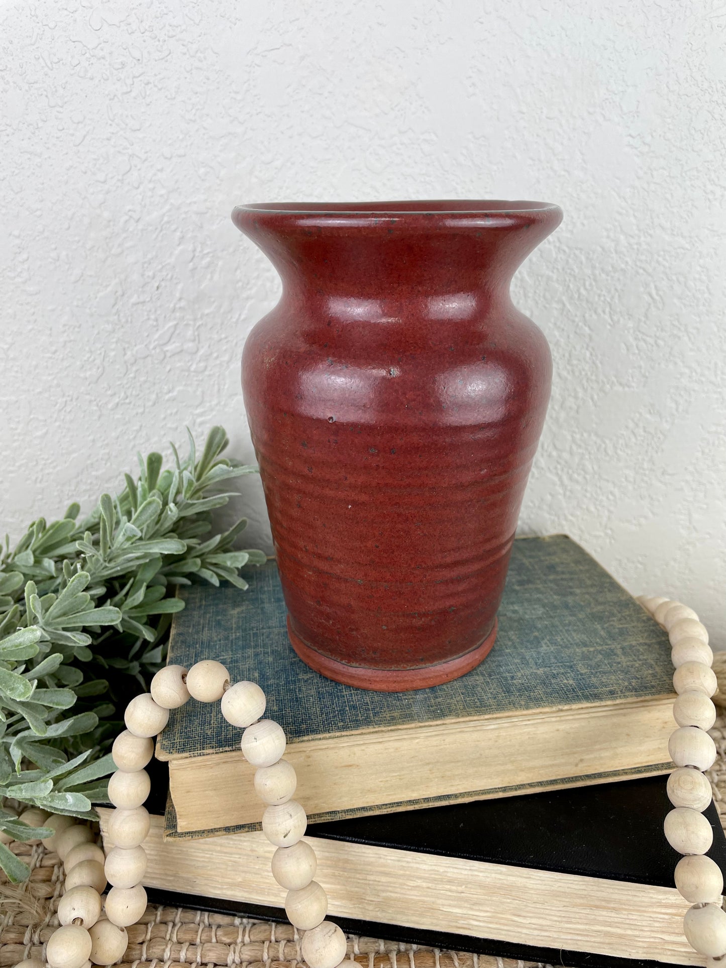 Handmade Rustic Orange Pottery Vase