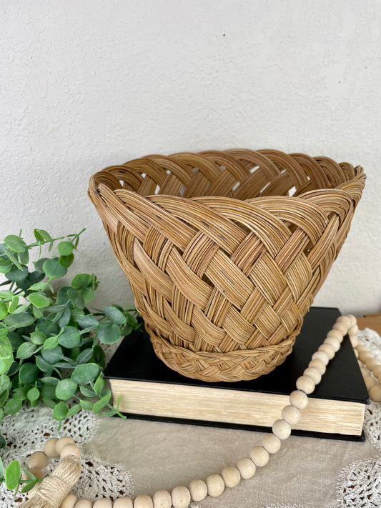 Vintage Woven Planter Basket