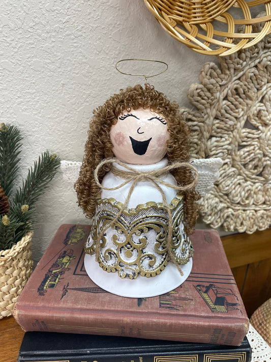 Handmade Upcycled Light Shade Angel Tree Topper