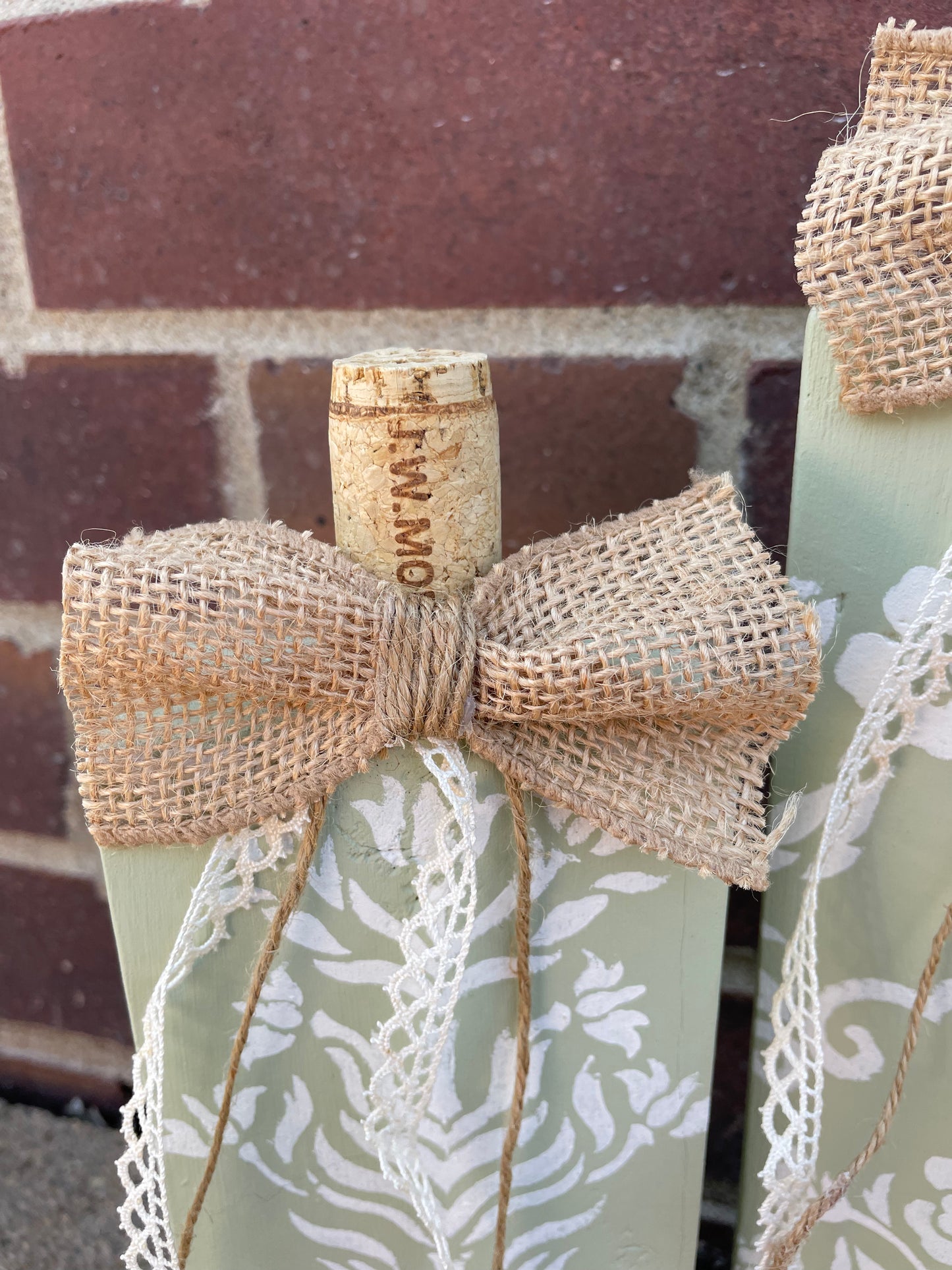 Handmade Reclaimed Light Sage Boho Patterned Pumpkin Set