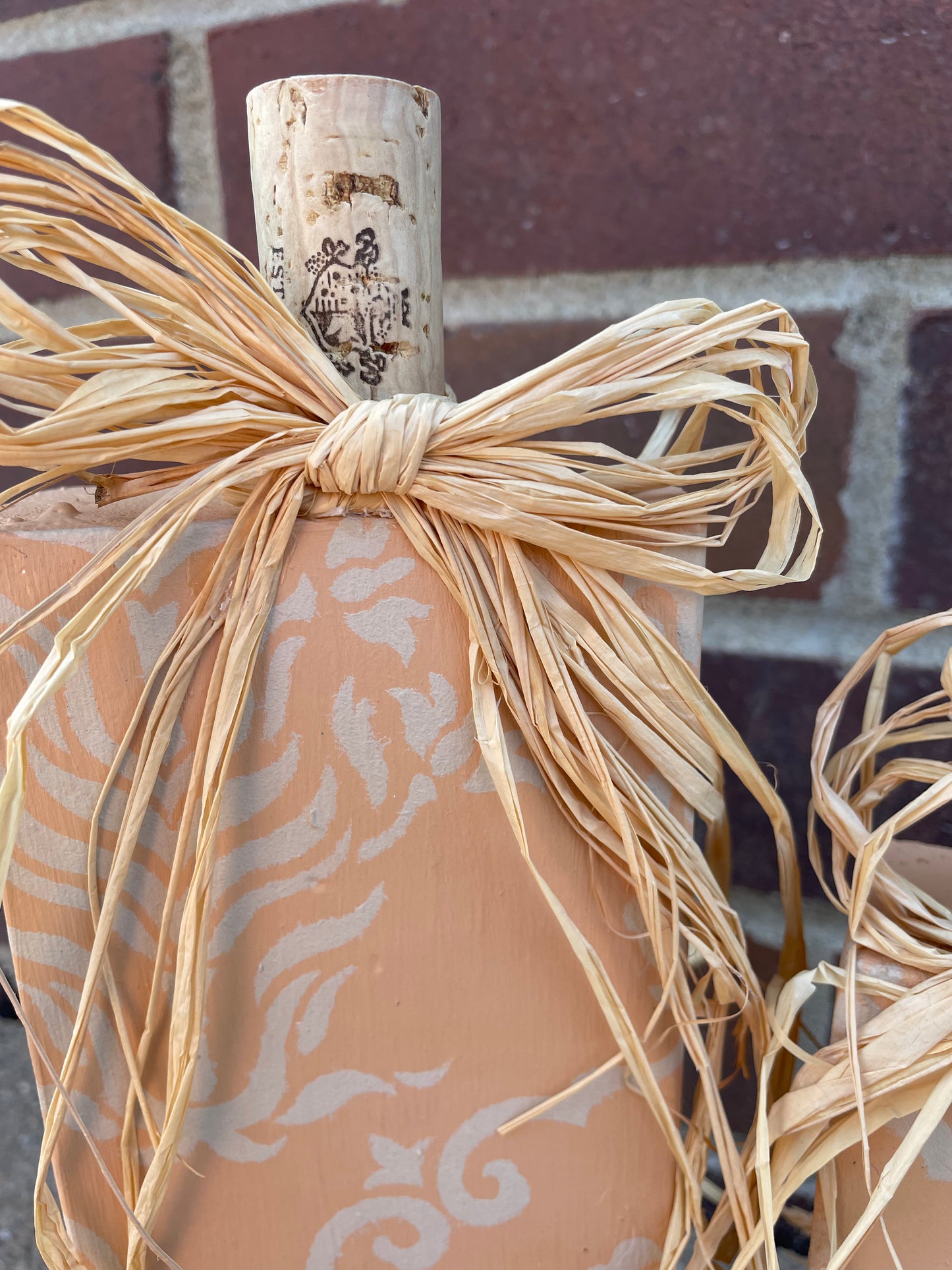 Handmade Reclaimed Light Peach and Beige Pumpkin Set