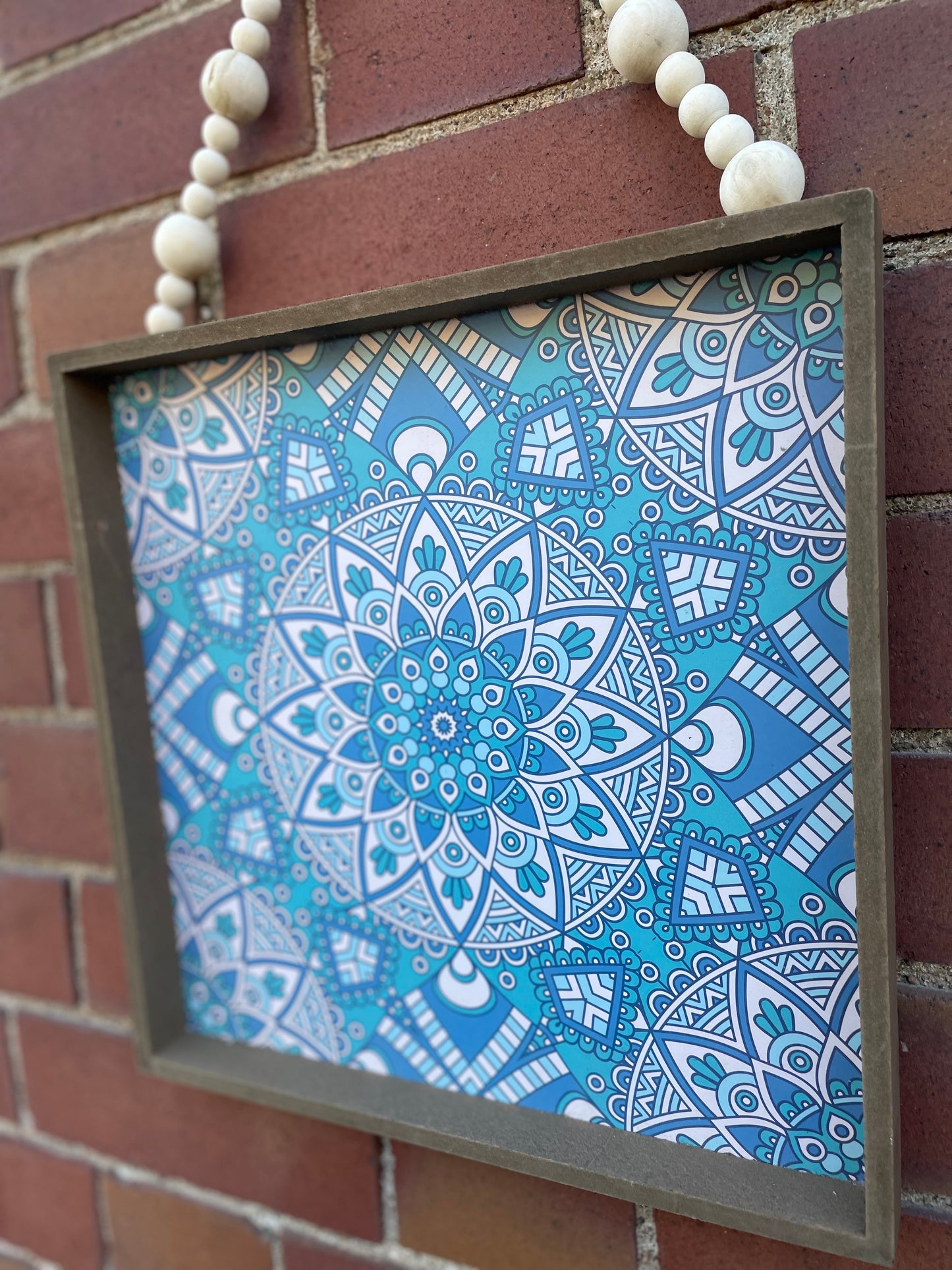 Boho Mandala Wall Art with Beaded Hanger