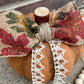 Handmade Textured Orange Pumpkin with Burlap Bow