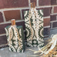 Handmade Reclaimed Wood Dark Green & Beige Pumpkin Set
