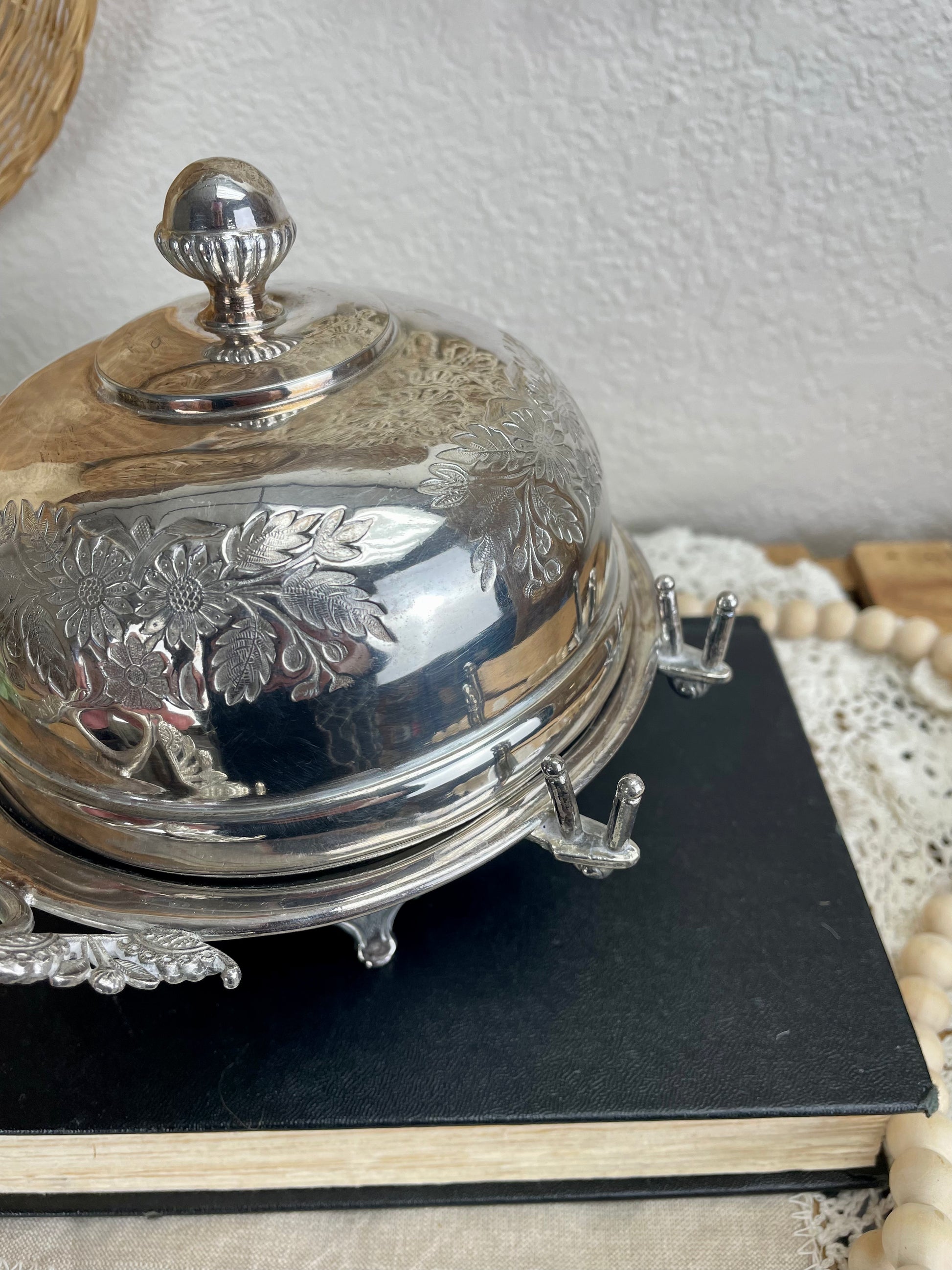 Vintage silver plate butter dish online