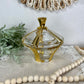 Vintage Glass Dish with Gold Details and Lid