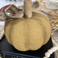 Handmade Textured Yellow Pumpkin with Bow