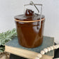 Vintage Brown Cheese Crock with Lid