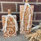 Handmade Reclaimed Light Beige and Metallic Orange Pumpkin Set