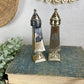 Vintage Silver Salt & Pepper Shakers with Natural Patina