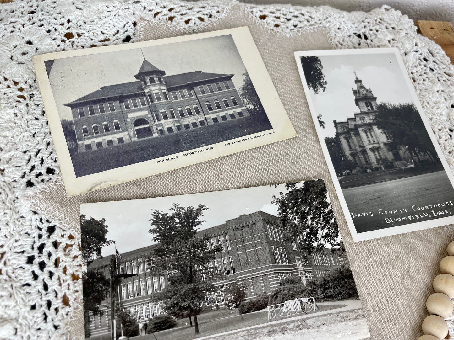 Set of 3 Vintage Postcards from Bloomfield, Iowa