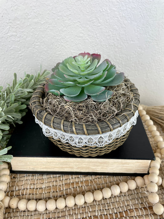 Handmade Succulent Basket