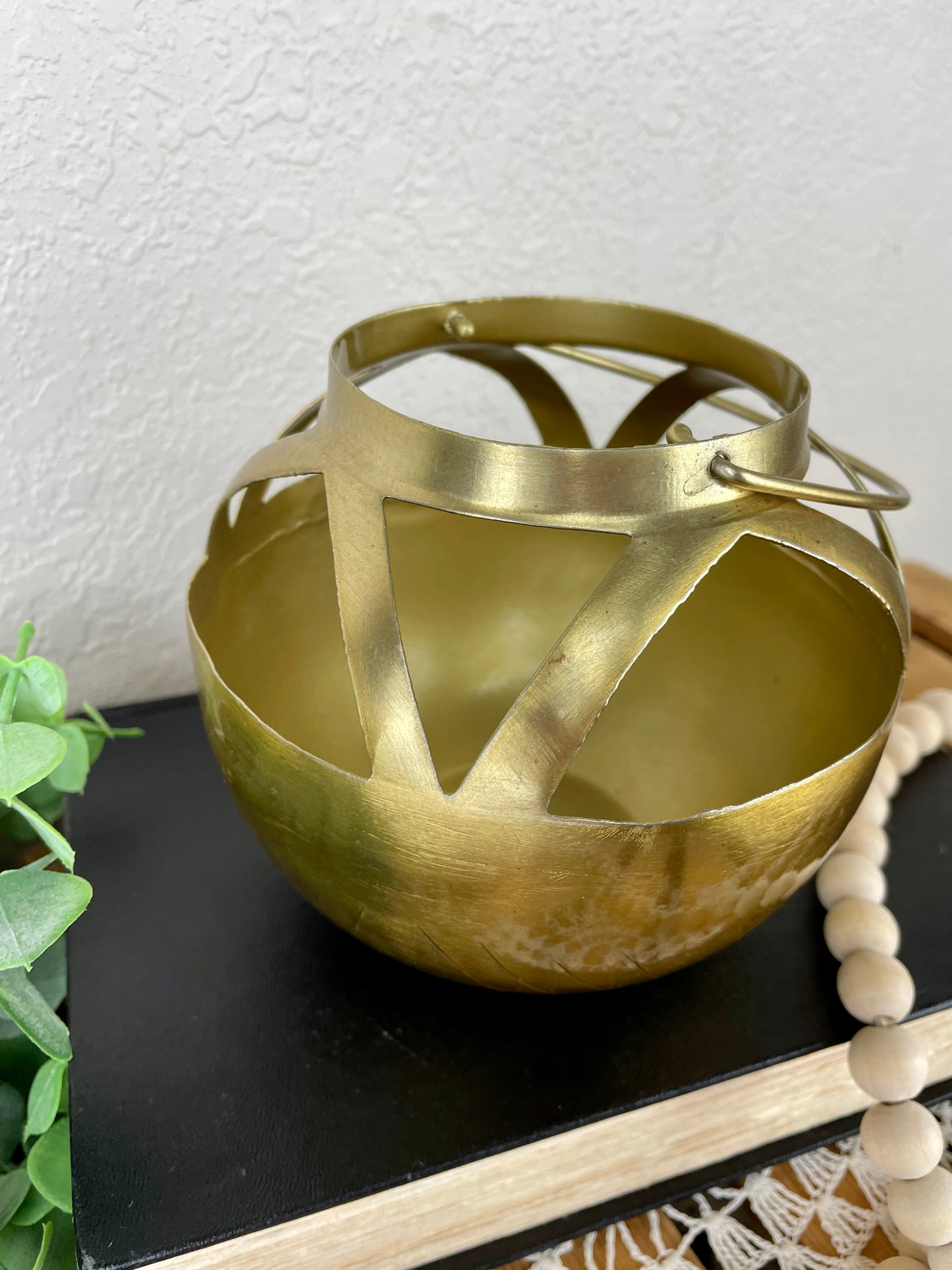 Vintage Brass Container with Handle