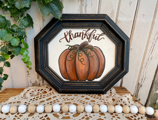 Handmade Upcycled “Thankful” Sign