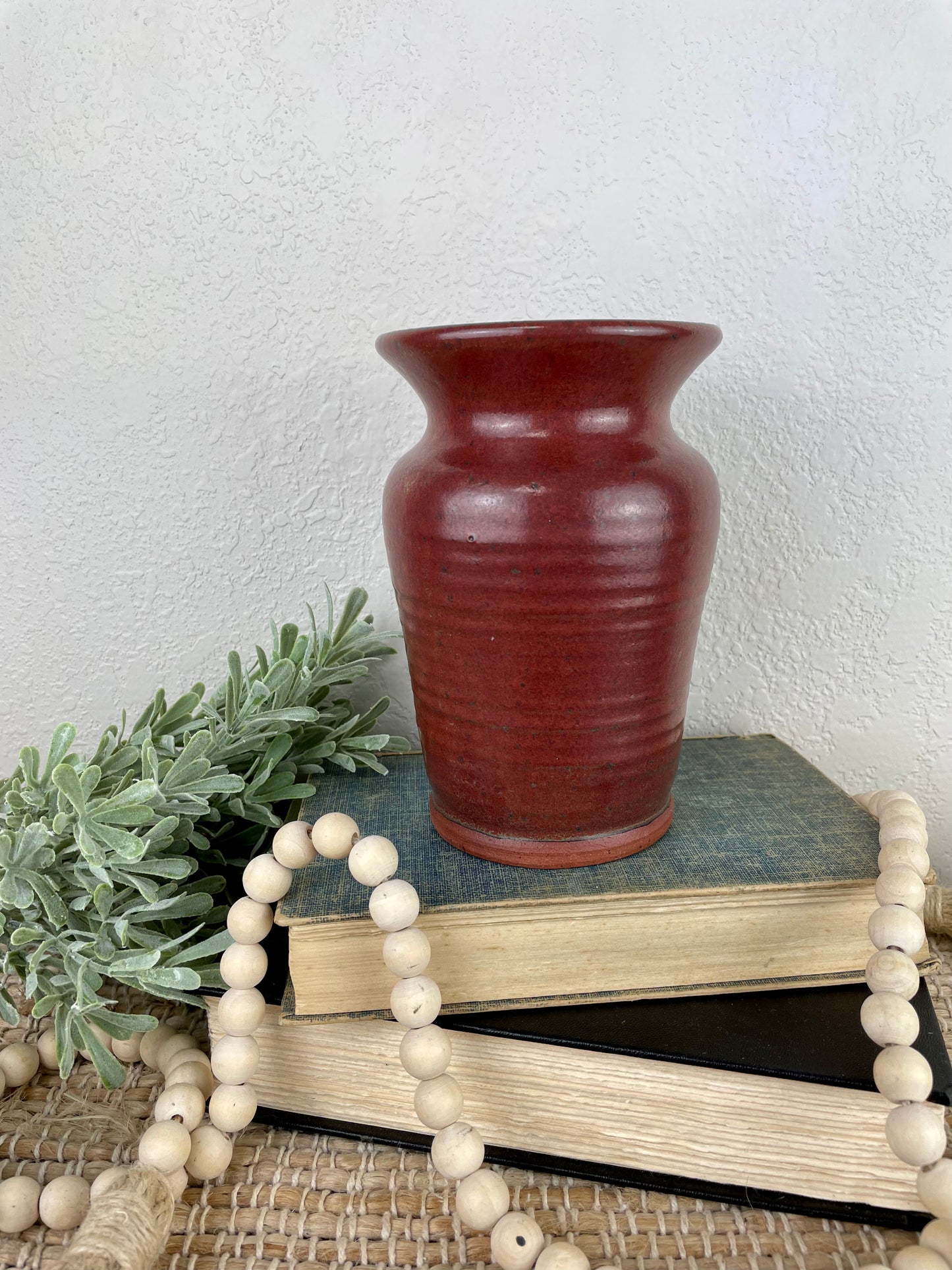 Handmade Rustic Orange Pottery Vase