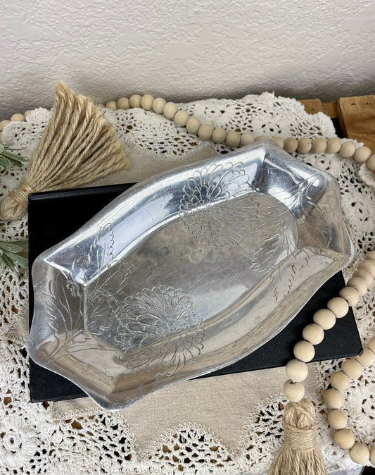 Vintage Stamped Aluminum Tray