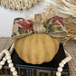 Handmade Textured Yellow Pumpkin with Bow