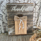 Handmade Barn Wood Peachy Orange “Thankful” Pumpkin Sign