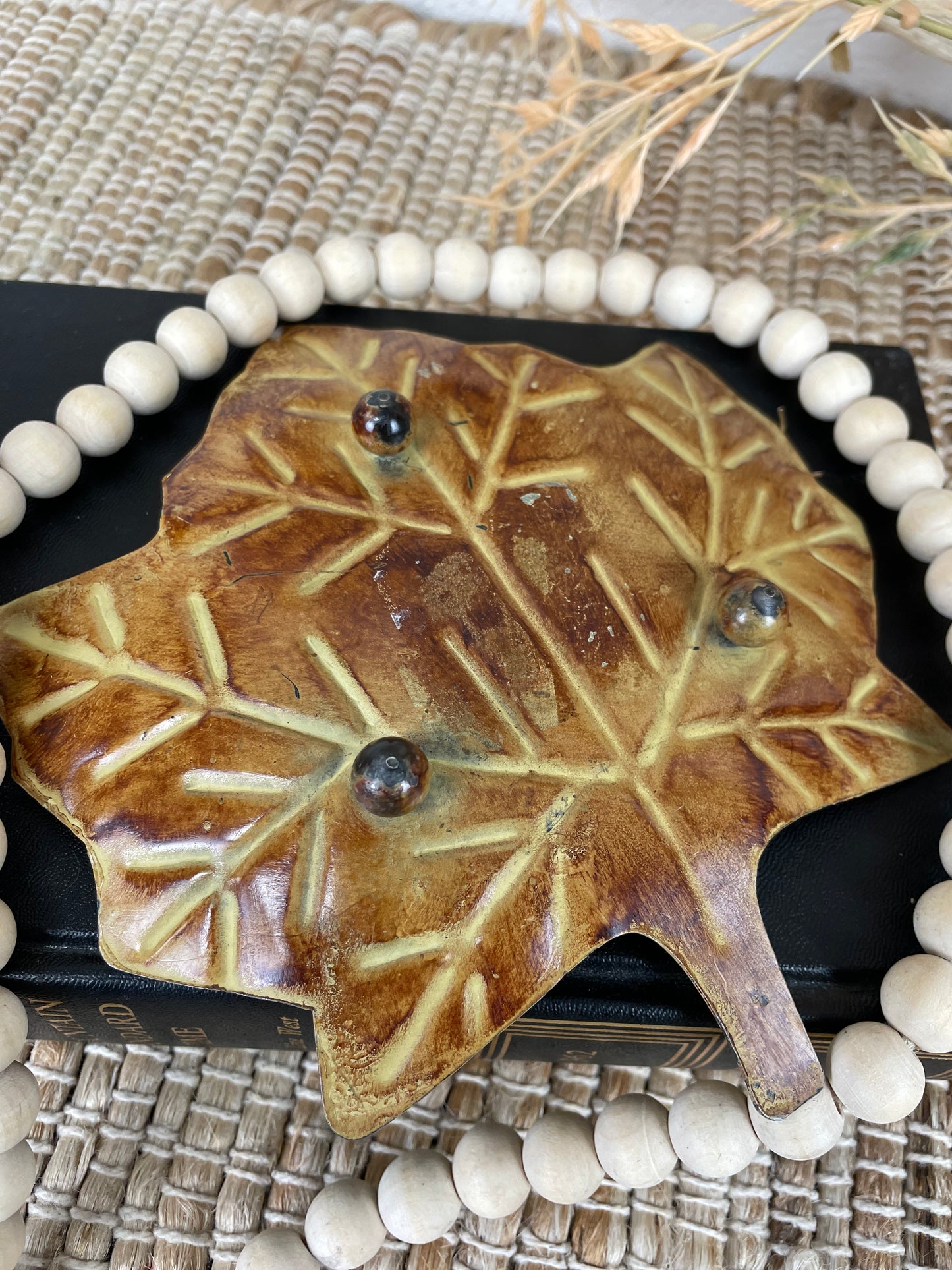 Vintage Metal Leaf Dish