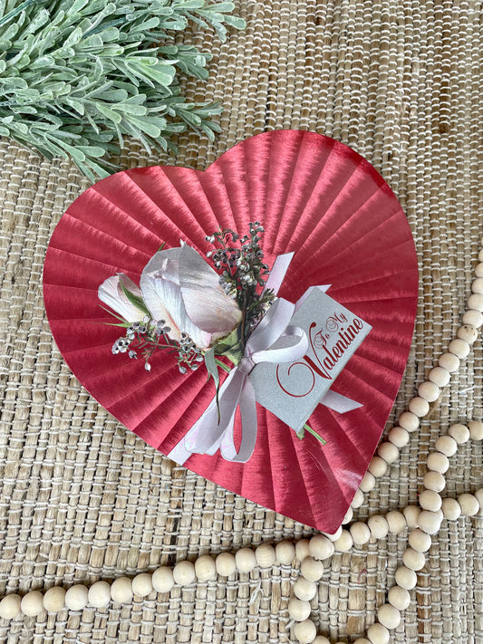 Vintage Valentine Candy Box with White Rose